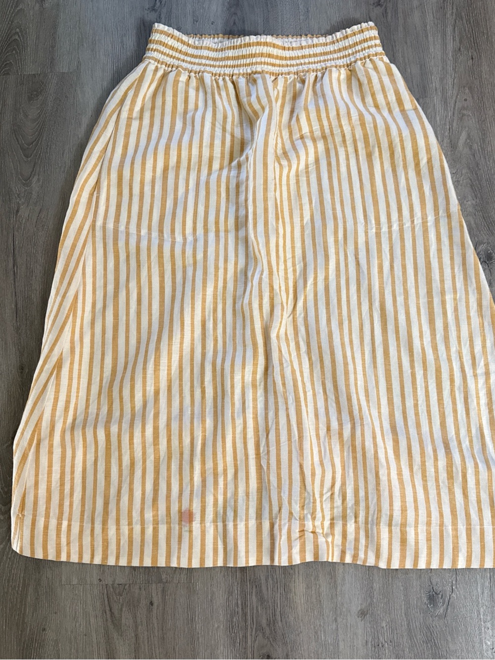 Madewell Yellow and White Striped Midi Skirt - Picture 2 of 5